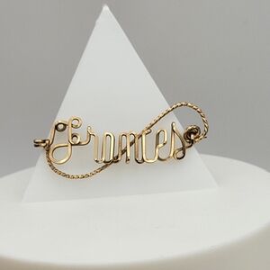 "Frances" Vintage MCM Gold Filled Unmarked Personalized Name Wire Brooch Pin